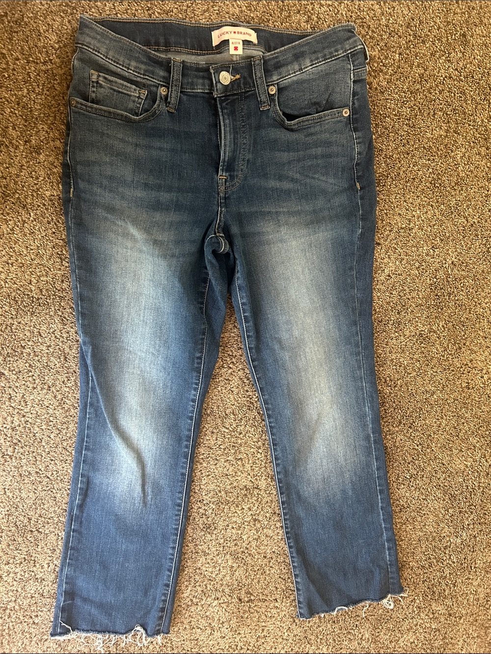 Lucky Brand Blue Faded Straight Crop Jeans